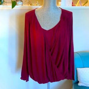 Ella Moss small rayon faux wrap top